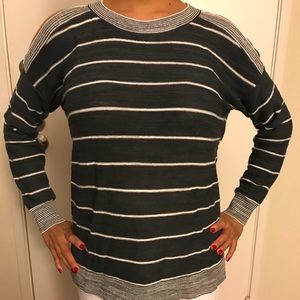 Loft striped cold-shoulder sweater